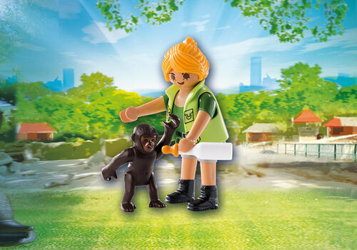 PLAYMOBIL - CUIDADORA CON BEB GORILA