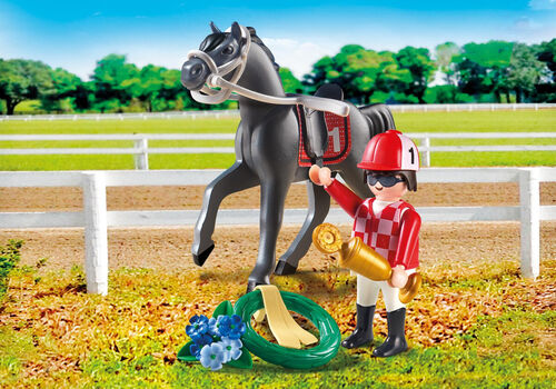 PLAYMOBIL - JOCKEY CON CABALLO