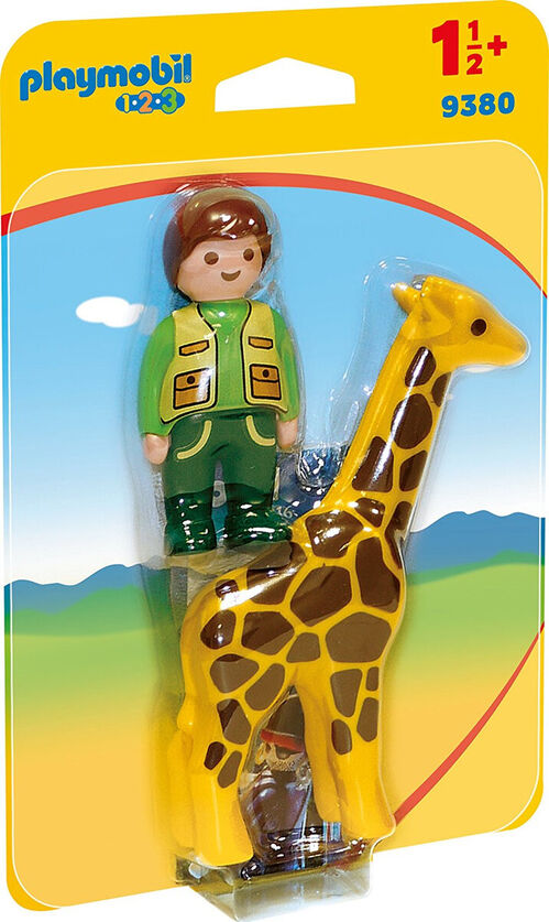 PLAYMOBIL 1.2.3 - CUIDADOR CON JIRAFA