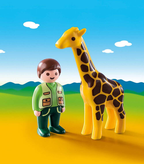 PLAYMOBIL 1.2.3 - CUIDADOR CON JIRAFA