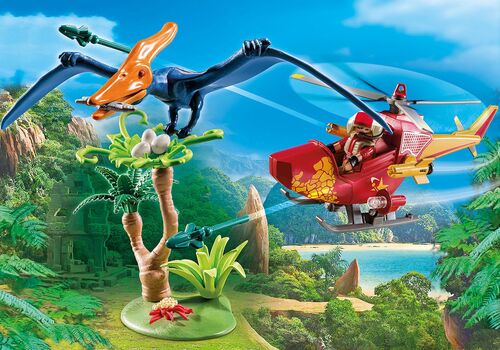 PLAYMOBIL - HELICPTERO CON PTEROSAURIO