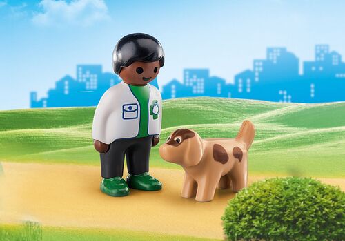 PLAYMOBIL 1.2.3 - VETERINARIO CON PERRO