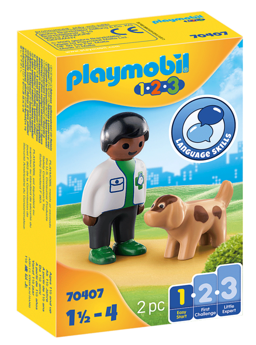 PLAYMOBIL 1.2.3 - VETERINARIO CON PERRO