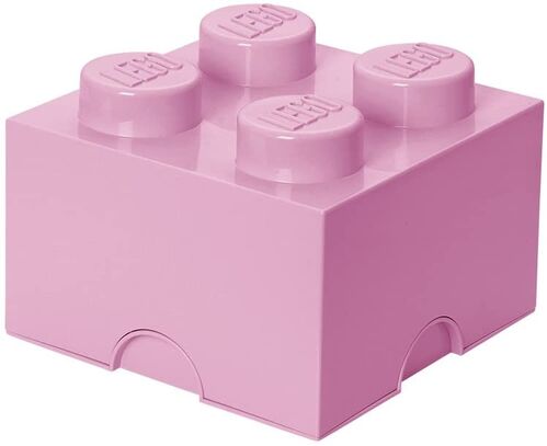 CAJA DE ALMACENAMIENTO LEGO - BRICK DE CUATRO ENCAJES ROSA PASTEL