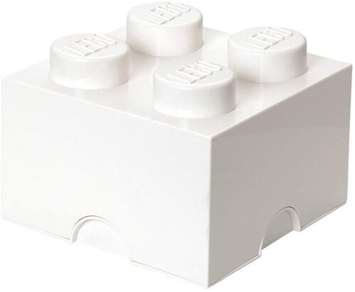 CAJA DE ALMACENAMIENTO LEGO - BRICK DE CUATRO ENCAJES BLANCO