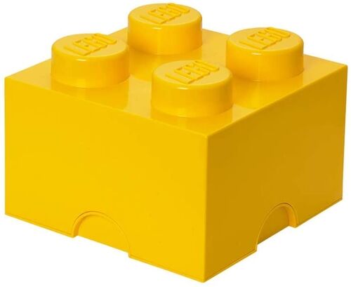 CAJA DE ALMACENAMIENTO LEGO - BRICK DE CUATRO ENCAJES AMARILLO