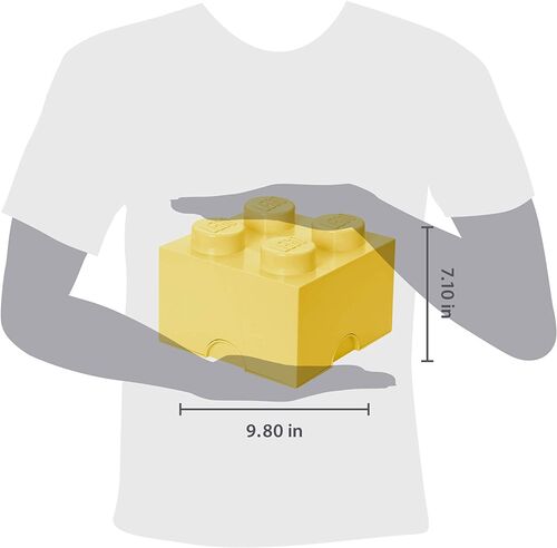 CAJA DE ALMACENAMIENTO LEGO - BRICK DE CUATRO ENCAJES AMARILLO