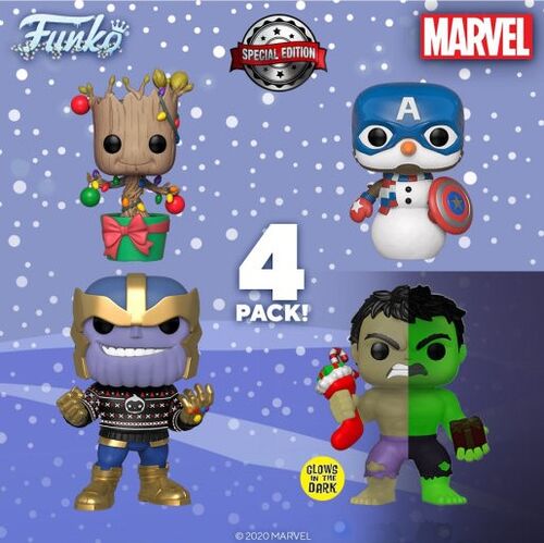 FUNKO POP! MARVEL - 4-PACK HOLIDAY EXCLUSIVO