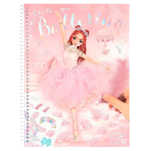 TOP MODEL - LIBRO PARA COLOREAR CON PEGATINAS CREATE YOUR BALLERINA