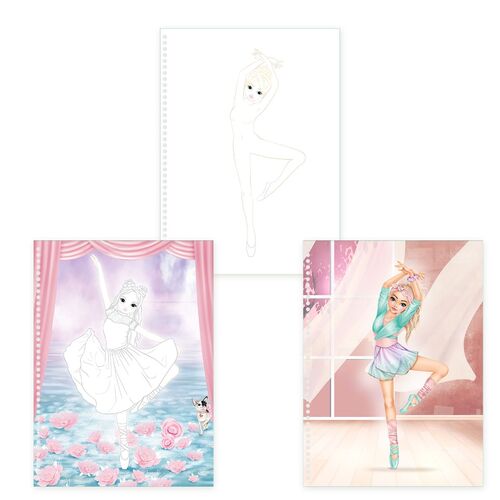 TOP MODEL - LIBRO PARA COLOREAR CON PEGATINAS CREATE YOUR BALLERINA