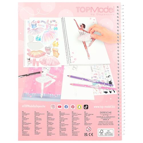 TOP MODEL - LIBRO PARA COLOREAR CON PEGATINAS CREATE YOUR BALLERINA