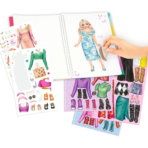 TOP MODEL - CUADERNO DE PEGATINAS DRESS ME UP DE VESTIDOS CUT OUT