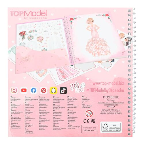 TOP MODEL - CUADERNO DE PEGATINAS DRESS ME UP WEDDING