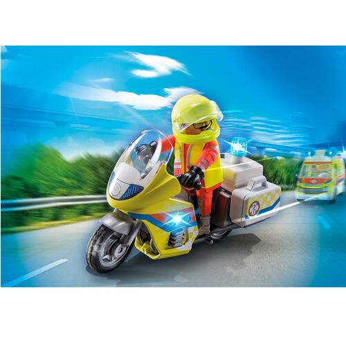 PLAYMOBIL - MOTO DE EMERGENCIAS CON LUZ INTERMITENTE