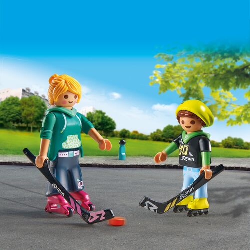 PLAYMOBIL - DUO PACK HOCKEY SOBRE PATINES