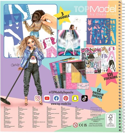 TOP MODEL - CUADERNO PARA COLOREAR CON PEGATINAS POPSTAR