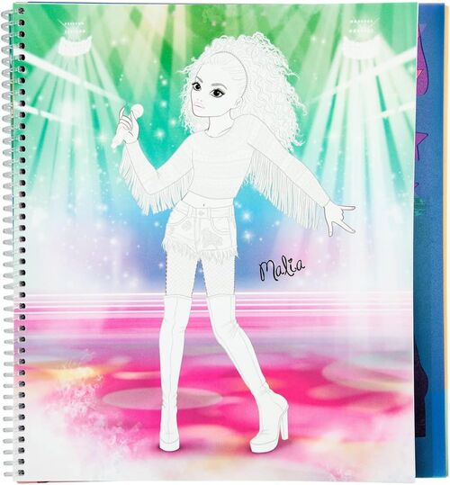 TOP MODEL - CUADERNO PARA COLOREAR CON PEGATINAS POPSTAR