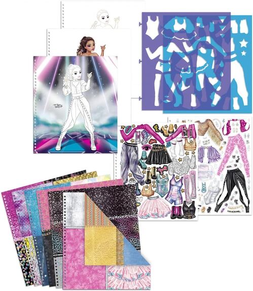 TOP MODEL - CUADERNO PARA COLOREAR CON PEGATINAS POPSTAR