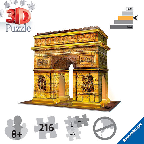 RAVENSBURGER - PUZLE 3D ARCO DEL TRIUNFO DE NOCHE 216 PIEZAS