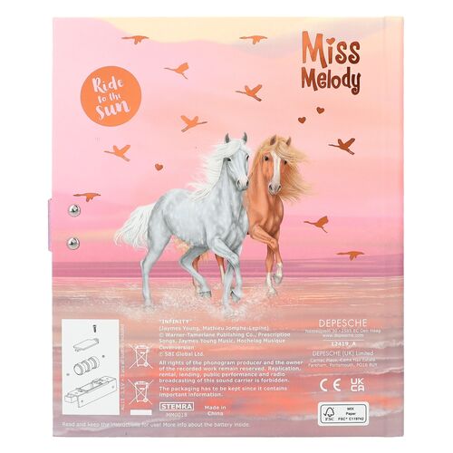 TOP MODEL - DIARIO CABALLOS AL ATARDECER CON CDIGO SECRETO MISS MELODY