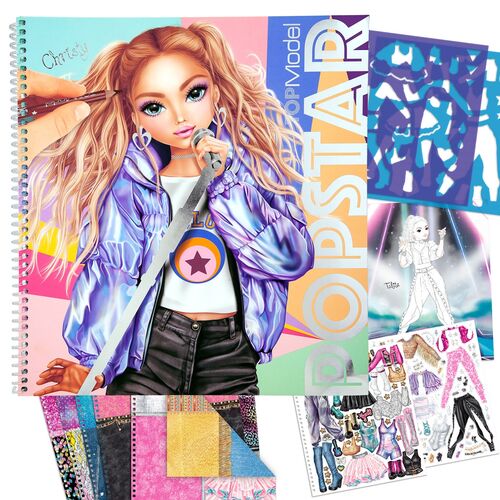 TOP MODEL - CUADERNO PARA COLOREAR CON PEGATINAS POPSTAR