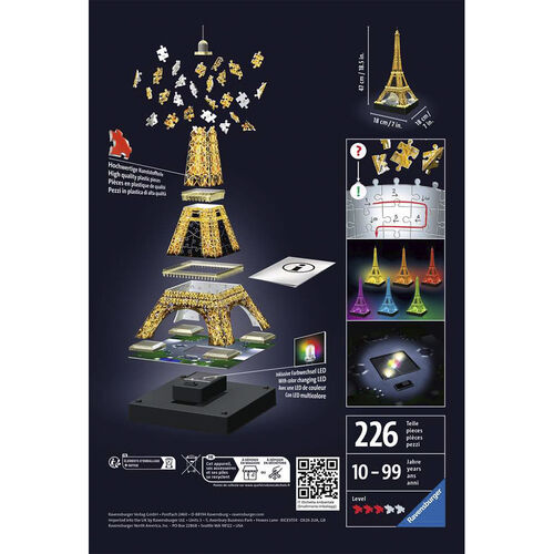 RAVENSBURGER - PUZLE 3D TORRE EIFFEL DE NOCHE 216 PIEZAS