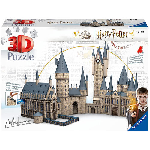 RAVENSBURGER - PUZLE 3D CASTILLO DE HOGWARTS: GRAN SALN + TORRE DE ASTRONOMIA 1245 PIEZAS