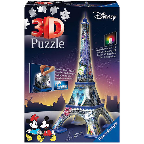 RAVENSBURGER - PUZLE 3D TORRE EIFFEL DISNEY DE NOCHE 216 PIEZAS