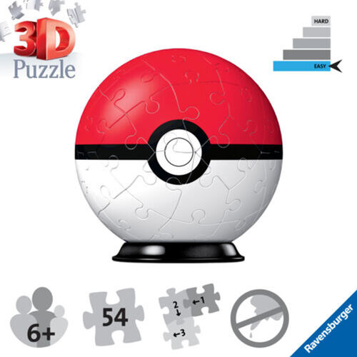 RAVENSBURGER PUZLE 3D POKMON POKBALL ROJA 54 PIEZAS