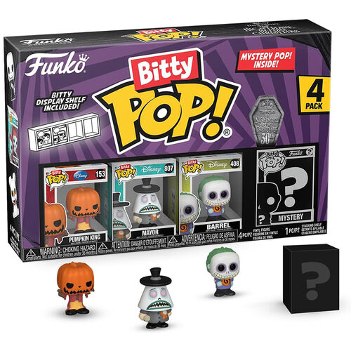 FUNKO BITTY POP! PESADILLA ANTES DE NAVIDAD - REY CALABAZA, ALCALDE, BARREL Y ?