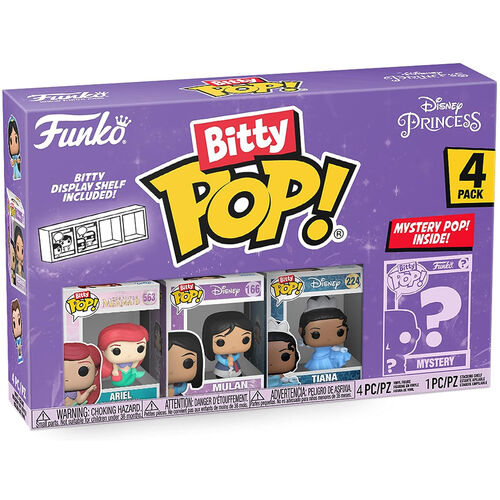 FUNKO BITTY POP! PRINCESAS DISNEY - ARIEL, MULAN, TIANA Y ?