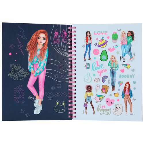 TOP MODEL - CUADERNO DE DIBUJO CON BOLGRAFOS DE NEN