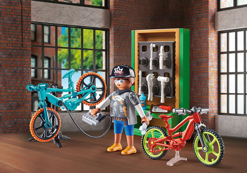 PLAYMOBIL - SET DE REGALO TALLER DE E-BICICLETAS