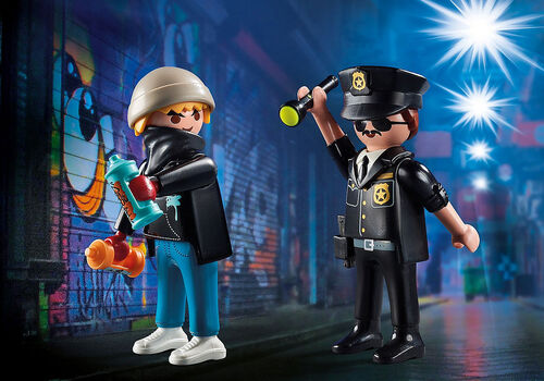 PLAYMOBIL - DUO PACK POLICIA Y VNDALO