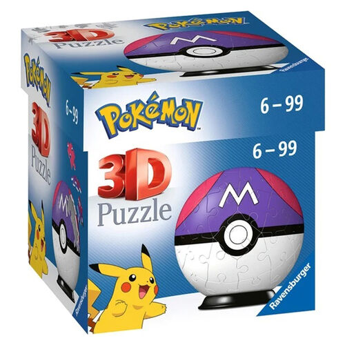 RAVENSBURGER PUZZLE 3D POKMON MASTERBALL MORADA 54 PIEZAS