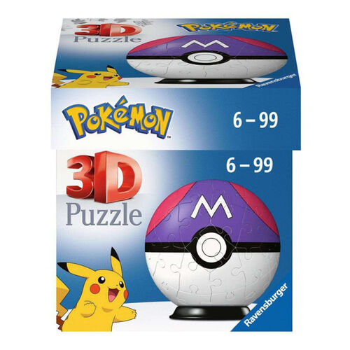 RAVENSBURGER PUZZLE 3D POKMON MASTERBALL MORADA 54 PIEZAS