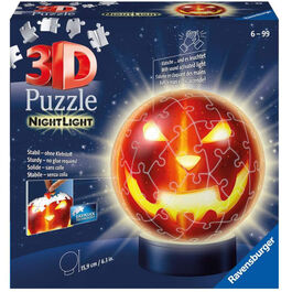RAVENSBURGER PUZLE 3D CALABAZA DE HALLOWEEN LÁMPARA DE NOCHE 74 PIEZAS