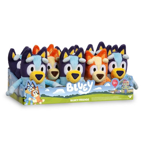 PACK DE 10 PELUCHES DE BLUEY Y BINGO CON CAJA EXPOSITORA