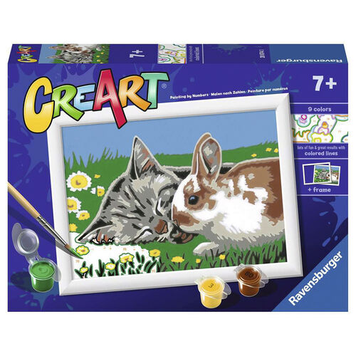 RAVENSBURGER CREART KIT PINTURA GATO Y CONEJO EN EL PRADO