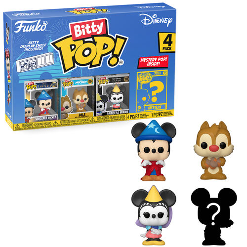 FUNKO BITTY POP! MICKEY Y SUS AMIGOS - MICKEY HECHICERO, CHOP, PRINCESA MINNIE Y ?