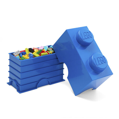 CAJA DE ALMACENAMIENTO LEGO - BRICK DE DOS ENCAJES AZUL