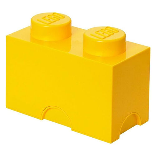 CAJA DE ALMACENAMIENTO LEGO - BRICK DE DOS ENCAJES AMARILLO