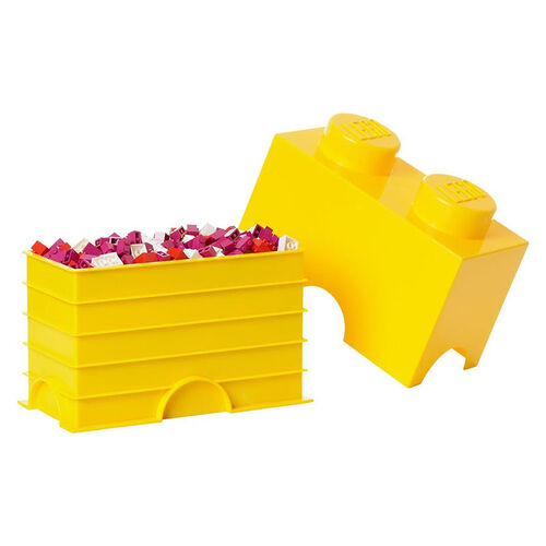 CAJA DE ALMACENAMIENTO LEGO - BRICK DE DOS ENCAJES AMARILLO