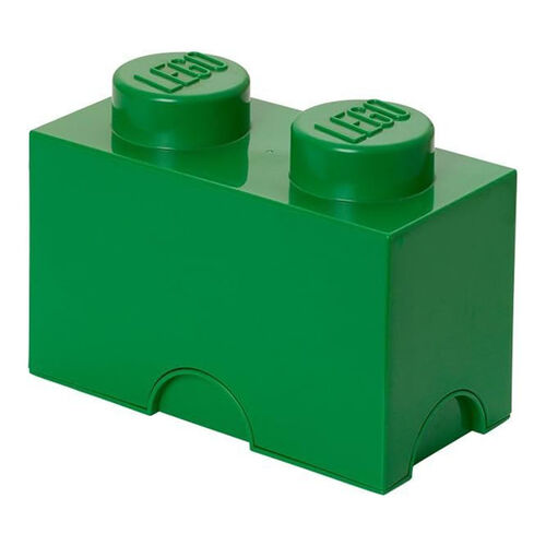 CAJA DE ALMACENAMIENTO LEGO - BRICK DE DOS ENCAJES VERDE