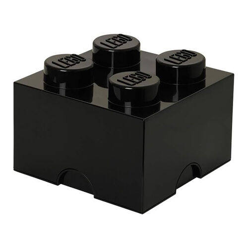 CAJA DE ALMACENAMIENTO LEGO - BRICK DE CUATRO ENCAJES NEGRO