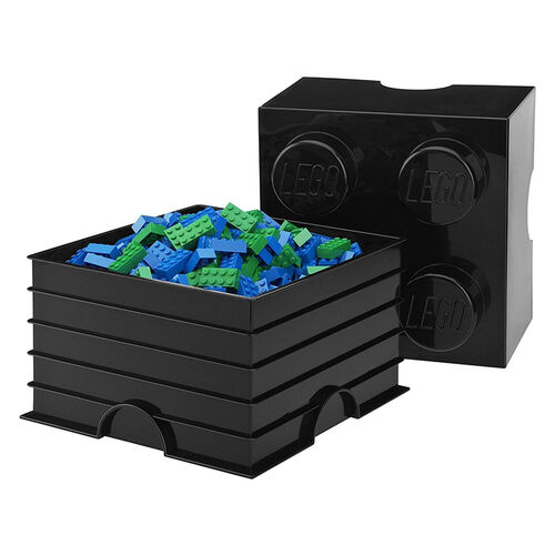 CAJA DE ALMACENAMIENTO LEGO - BRICK DE CUATRO ENCAJES NEGRO