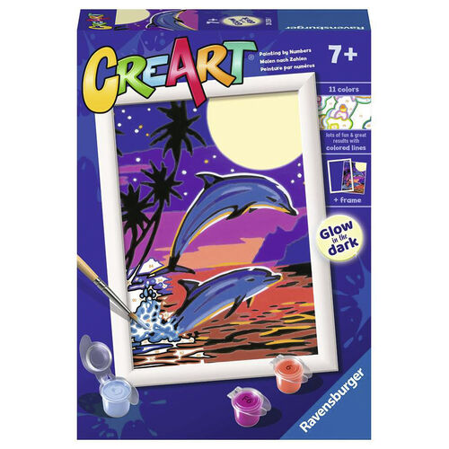 RAVENSBURGER CREART KIT PINTURA DELFINES POR LA NOCHE