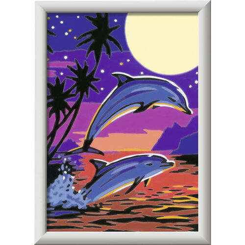 RAVENSBURGER CREART KIT PINTURA DELFINES POR LA NOCHE