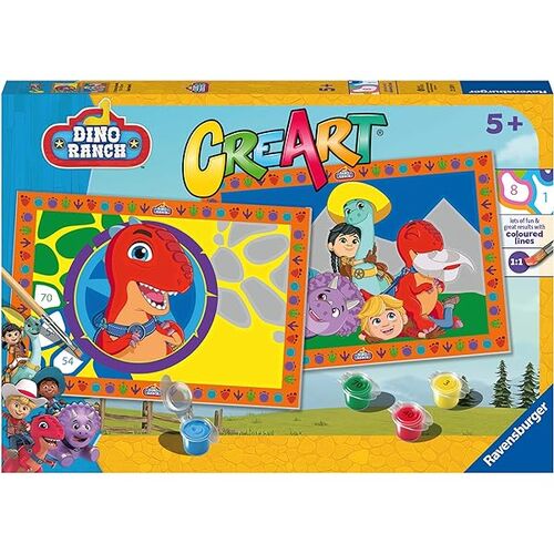 RAVENSBURGER CREART KIT PINTURA JUNIOR 2X RANCHO DE DINOSAURIOS