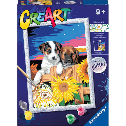 RAVENSBURGER CREART KIT PINTURA CACHORROS CON GIRASOLES